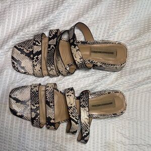 ANTONIO MELANI Black and Cream Strappy Sandals